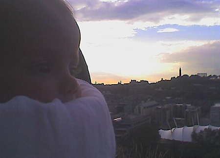 Indy and Calton Hill Sunset
